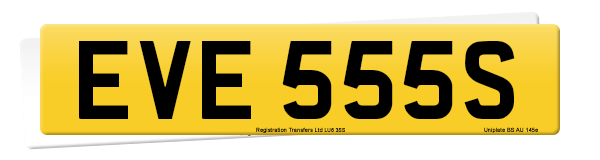 Registration number EVE 555S